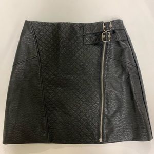 Black faux leather skirt